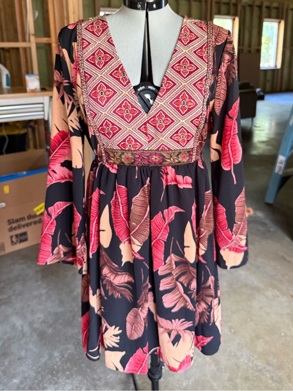 SHEIN leaf print dress